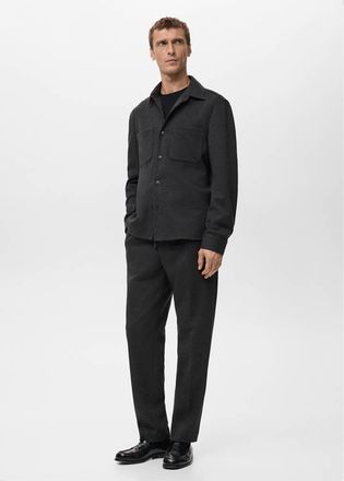Mango Sovracamicia flanella tasche grigio scuro vigor&eacute; - Uomo - XXL - MANGO MAN