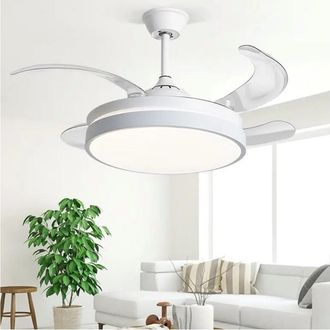 Trade Shop Trade Shop Traesio - Trade Shop - Plafoniera Moderna Led Con Ventilatore Soffitto Cambia 3 Luci Telecomando F7189