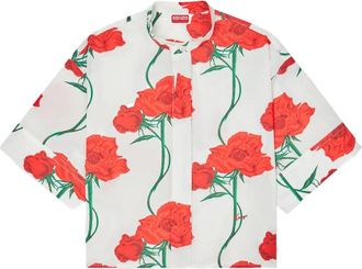 Kenzo Archive Rose Shirt met korte mouwen - Dames - Overhemden - Veelkleurig - XS - Katoen - Overhemden