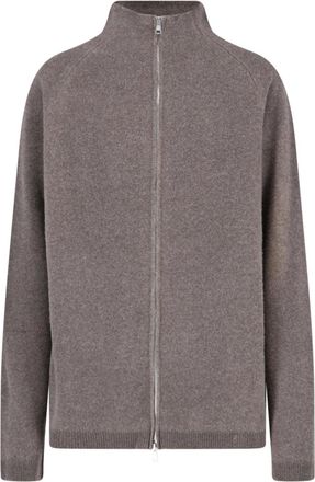 Our Legacy Brown Cherub Spray-Dyed Merino Wool Zip-Through Knit