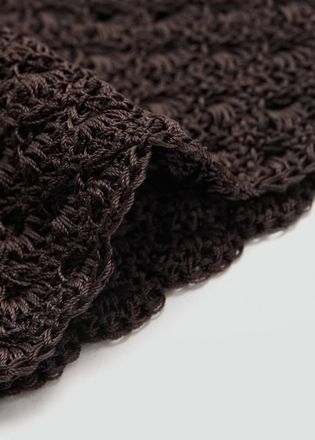 Mango Cappellino crochet cioccolato - Donna - Taglia unica - MANGO