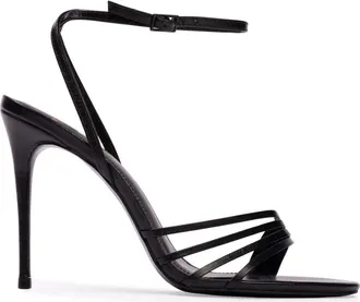 Black Suede Studio Ella 100 Sandal in Black Leather at Nordstrom, Size 35.5