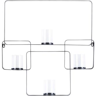 Beliani Candeliere in metallo nero 65 cm moderno Palawan