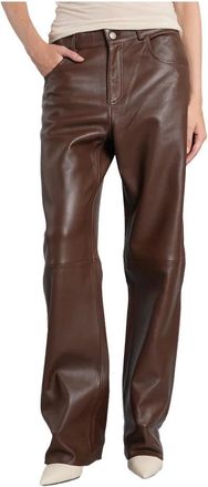 Haikure Dames, Broeken, Bruin, Maat: W24 Leer