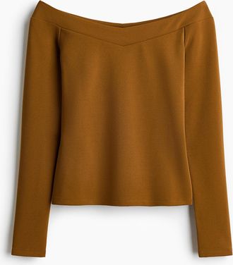 H&M Off-Shoulder-Shirt - Yellow