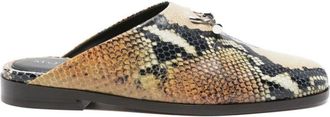 Alexander McQueen Platte Sandalen met Slangenprint en Hardware - Dames - Slip ons - Veelkleurig - 39 EU - Leer - Schoenen