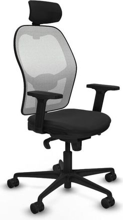 Piqueras y Crespo Piqueras Y Crespo - Jorquera Sincro Malla Blanca Similpiel Negro Brazos 2d Base Nailon Cabecero 2d Ruedas 65mm Nailon