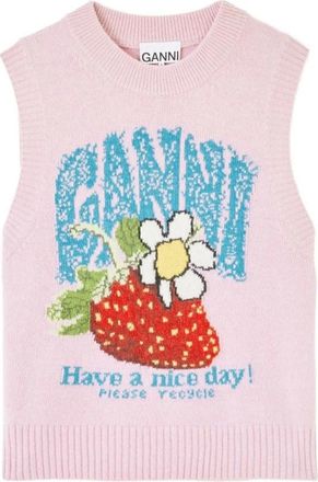 Ganni Mujer, Camisetas, Rosa, Talla: XS