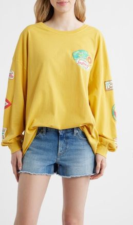Daydreamer Surf Patches Long Sleeve Graphic T-Shirt in Yellow Honey at Nordstrom
