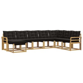 vidaXL Conjunto De Sof&aacute;s De Exterior Con Coj&iacute;n 8 Pcs Blanco Y Negro Vidaxl