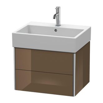 Duravit Duravit Xsquare Mueble De Pared 58.4x 46.0 Cm, 2 Cajones, Para Lavabo Vero Air 235060, Color (frente/cuerpo): Marr&oacute;n Oliva Laca Alto Brillo - Xs419306
