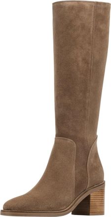 Aquatalia Womens Jasmina Boots, Suede upper, fabric lining, round toe, rubber outsole., Champagne Suede, 2.5 UK