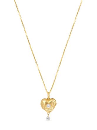 Persée 9K yellow gold diamond heart-pendant necklace - women - 9kt Yellow Gold/Diamond - One Size