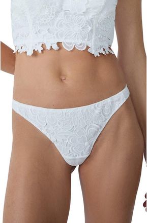 Etam Promesse Embroidered Tanga Thong in Ecru at Nordstrom, Size Xx-Small
