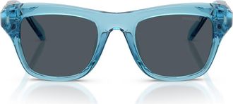 Swarovski 50mm Small Pillow Sunglasses in Transparent Blue /Grey at Nordstrom