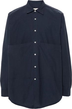 Paura Konia Shortsleeve Shirt - Heren - Casual Overhemden - Blauw - M - Katoen - Overhemden