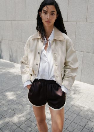 Mango Short bordi a contrasto prugna - Donna - M - MANGO