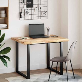 Berkfield Home Table Top Rectangular 100x80x4 cm Solid Wood Acacia in Brown | Size: 100 x 80 x 4 cm