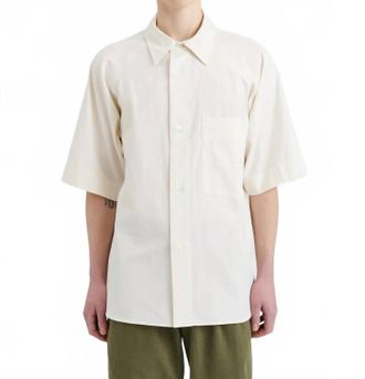 Margaret Howell Short Sleeve Raglan Shirt In Off White