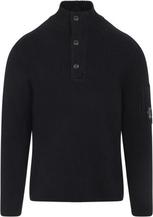 C.P. Company Zwarte Sweater Aw 25 Comfort Stijl - Heren - Coltruien - Blauw - S - Katoen - Truien & Vesten