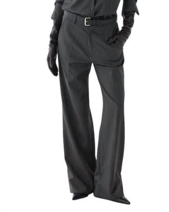 Veronica de Piante Taylor Straight Leg Trouser In Dark Grey Pinstripe