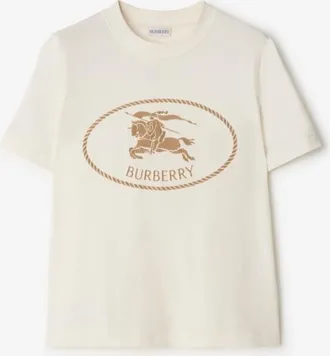 Burberry Knight Stamp Cotton T-shirt, Size Medium