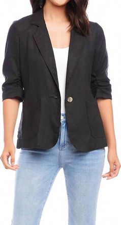 Karen Kane Rosalie Ruched Sleeve Jacket In Black
