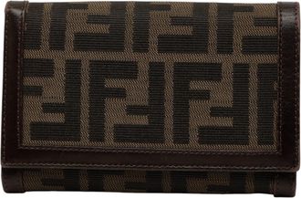 Fendi Brown Canvas Leather Wallet (Bi-Fold) (Pre-Owned)