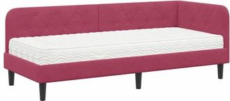 vidaXL Estructura De Cama En Esquina Rojo Vino 80 X 200 Cm Terciopelo Vidaxl