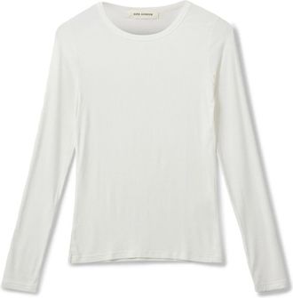 Sofie Schnoor Geribbeld shirt met lange mouwen slim fit - Dames - Longsleeves - Wit - XL - Spandex - Tops