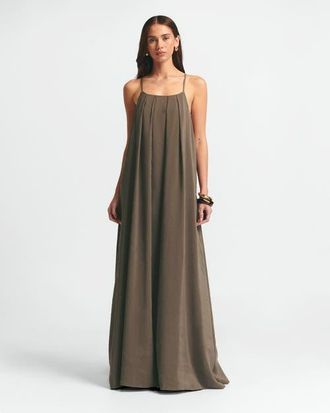 ST MRLO Avalon Midi Dress in Dark Truffle at Nordstrom, Size 4