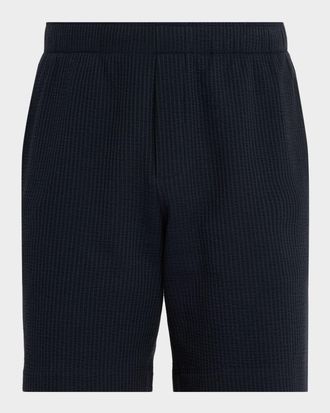 Vince Men & apos;s Seersucker Knit Stretch Cotton Pull-On Shorts