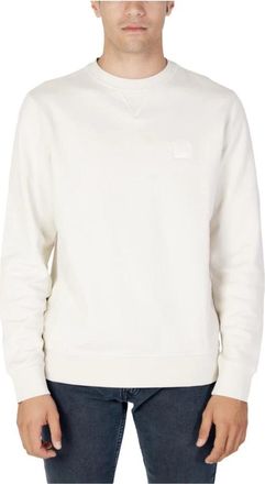 HUGO BOSS Stijlvol Beige Sweatshirt - Heren - Sweatshirts - Beige - S - Katoen - Hoodies & sweatvesten
