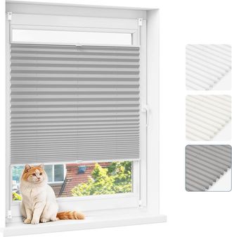 Woltu Woltu Estor Plisado Sin Taladrar, Para Ventana Interior Con Montaje De Pinza Estor Plisado Sin Taladrar, Para Interiores, Con Fijaci&oacute;n Por Pinza, 85x1