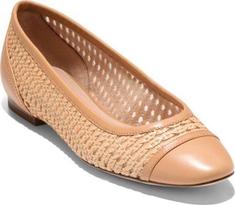Cole Haan Raquelle Demi Ballet Flat in Natural Raffia/Biscuit at Nordstrom Rack, Size 5.5