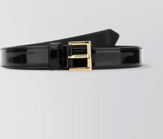 Prada patent leather logo-plaque belt