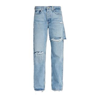 A Gold E Straight Jeans, female, Blue, Size: W27 Amryn Jeans