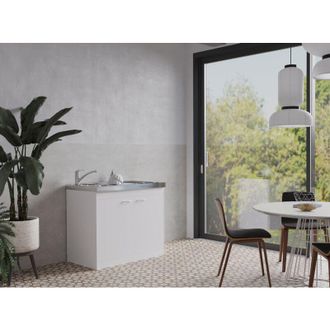 Respekta Cucina Minicucina Cucina singola Cucinino Dispensa Bianco Levin 100 cm Respecta