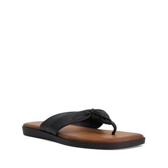 Dune London Womens Ladies Looks - Leather Toe Post Flip Flop Sandals - Black - Size UK 5