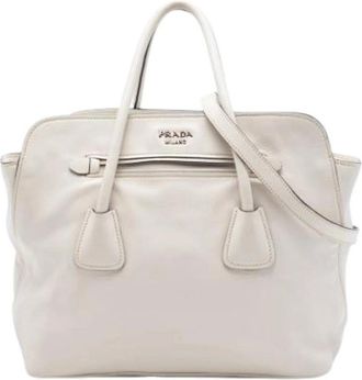 Prada Pre-owned Satchel - Dames - Vintage Shopper - Wit - ONE Size - Leer - Vintage