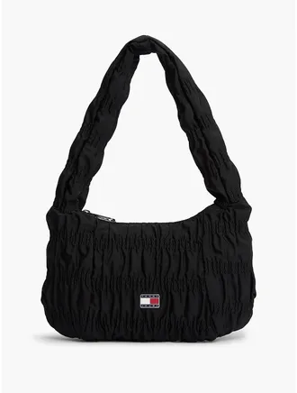 Tommy Hilfiger Womens Tommy Jeans Ruched Shoulder Bag - Black