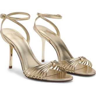 Mango Strappy Sandal in Gold at Nordstrom, Size 6.5Us