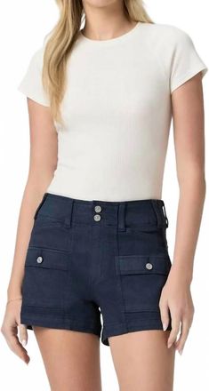 Paige Olivia Cargo Short In Navy