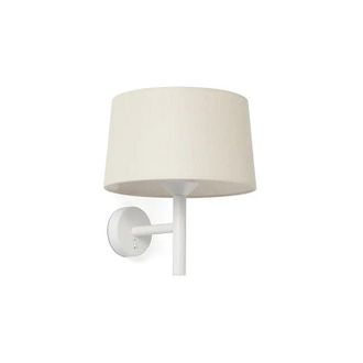 Faro Barcelona Faro Windsor Lampada da parete con paralume bianco opaco, lino 1x E27