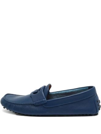 Gucci Interlocking-G leather loafers - men - Calf Leather/Calf Leather/Calf Leather/Rubber - 43.5 - Blue