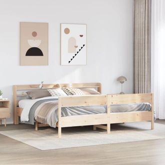 vidaXL Estructura De Cama Sin Colch&oacute;n Madera Maciza De Pino 180x200 Cm Vidaxl