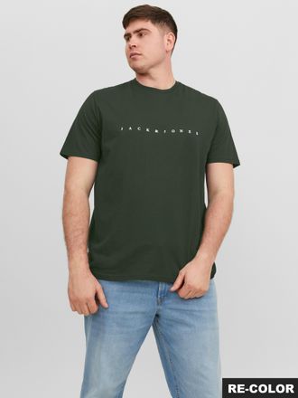 Jack & Jones Plus Size Rundhalsshirt JJESTAR JJ TEE SS NOOS PLS, Herren, Gr. 4XL, duffel bag, Single Jersey, Obermaterial: 100% Baumwolle, JACK & JONES PLUSSIZE, unifarben, 