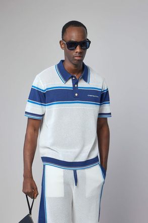 Casablanca Mesh Stripe Polo