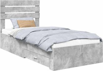 vidaXL Estructura De Cama Con Caj&oacute;n Con Cabecera Madera Contrachapada Vidaxl