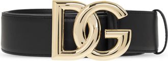Dolce & Gabbana Riem met logo - Dames - Riemen - Zwart - 80 CM - Leer - Accessoires